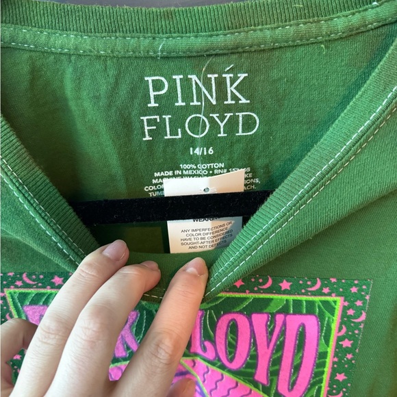 NWT Pink Floyd Tee in Green Tie Dye with Pink Accents - Picture 3 of 3